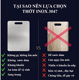 THỚT INOX 304 - KHÁNG KHUẨN - Cao cấp CƯỜNG LỰC - CHỐNG ẨM MỐC – Không han gỉ