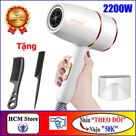 Máy Sây Tóc Cao Cấp YIRANMEI Công Suất 2200W, Máy Sấy Tóc Chính Hãng - Trắng