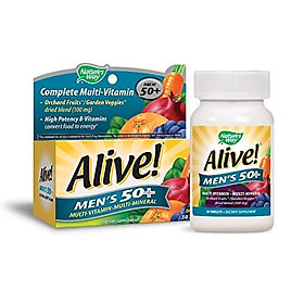 Nature's Way Alive! Men's 50+ Energy Multivitamin Tablets, Fruit and Veggie Blend, 50 Tablets