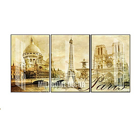 Mua Bộ tranh 3 Bức - Tranh treo tường  phòng khách- Tranh 3D Hiện Đại HD06123  /Gỗ MDF cao cấp phủ kim sa/ Chống ẩm mốc  mối mọt/Bo viền góc tròn