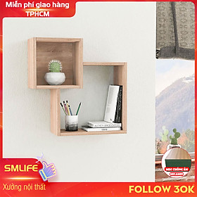 Kệ gỗ treo tường trang trí hiện đại SMLIFE Wilkins  | Gỗ MDF dày 17mm chống ẩm | D60xR20xC60cm - Màu