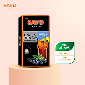 Trà SAVO túi lọc hương Việt Quất (Blueberry Tea) - Hộp 25 Túi x 2g