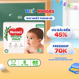 Tã/Bỉm dán sơ sinh Huggies Platinum NatureMade - Gói Super Jumbo S82/ NB60 - Hàng chính hãng