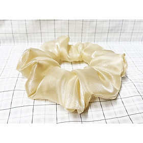 Dây cột tóc scrunchies mẫu mới màu nâu vàng ánh kim - cột tóc màu hot