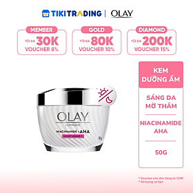 Kem Dưỡng Ẩm Sáng Da, Mờ Thâm Mụn OLAY LUMINOUS NIACINAMIDE AHA 50G