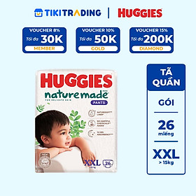 Tã/bỉm quần Huggies Naturemade M58/L44/XL38/XXL26
