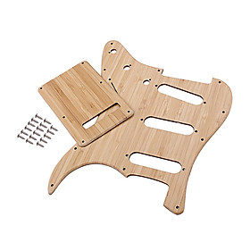 Bamboo Electric Guitar Pickguard,Back Plate with Mounting Screws SSS