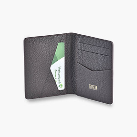 Hình ảnh Card holder gập lịch thiệp BSB Leather Nâu đậm BSB1096