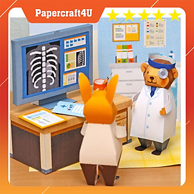 Mô hình giấy 3D Gấu làm bác sĩ Doctor Bear