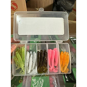 Mồi mềm câu lure SOFT BAIT BT3 set gồm 30 con 5 màu tặng kèm hộp Đồ Câu Việt Bắc