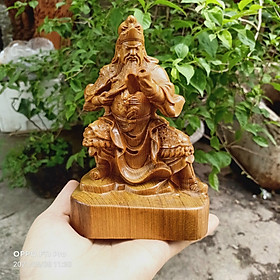 Mua Tượng quan công đọc sách bằng gỗ bách xanh thơm nức kt cao 15×8×10cm