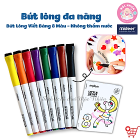 Hộp 08 Bút Lông Màu Vẽ Bảng An Toàn Cao Cấp Cho Bé - Mideer Little Artist Whiteboard Marker MD3224