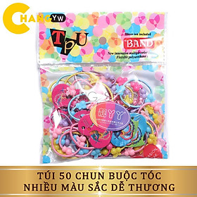 Túi 50 Dây Chun Buộc Tóc Dễ Thương Cho Bé Gái
