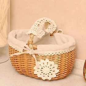 Mua Giỏ Mây Tay Cầm Quấn Ren (Hàng QC xịn xò)