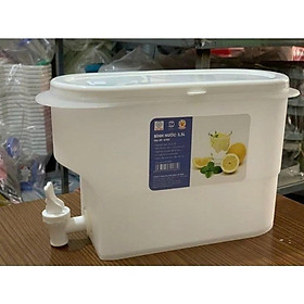 Bình đựng nước  3,5L , có vòi để tủ lạnh  , nắp đậy  chống bụi bẩn , đựng nước trà  , detox  , nước trái cây , tiện dụng  và  cao cấp  , chịu nhiệt
