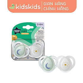 Ty Ngậm Dạ Quang Cho Bé Tommee Tippee 0-6 Tháng (Vỉ Đôi) - Night Time – Trăng Xanh