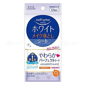 Khăn ướt tẩy trang dưỡng trắng da SOFTYMO (12 miếng/gói)