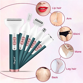 Máy tẩy lông tẩy và nhổ lông toàn thân, cạo lông tay chân, tẩy sạch lông vùng bikini sử dụng pin sạc chuyên nghiệp điều chỉnh 5 Đầu Thay Thế - Hàng Chính Hãng - Giao Màu Ngẫu Nhiên