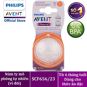 Núm ty Mô Phỏng tự nhiên Philips Avent dùng cho thức ăn đặc 656.23 rãnh