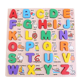 Kids Wood Animals Puzzles Numbers Alphabet Jigsaw Early Learning Education EXU 