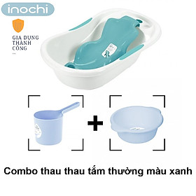 Mua Chậu Tắm Cho bé sơ sinh loại to kèm tựa lưng nhựa cho trẻ em notoro Inochi tặng gáo thau rửa mặt gấp gọn