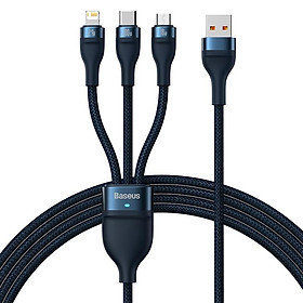 Cáp sạc nhanh 3 đầu Baseus Flash Series 2 Fast Charging Data Cable USB to M+L+C 100W (Hàng chính hãng)