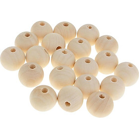 20 Pieces Round Wood Beads Loose Spacer Beads for Jewelry Crafting