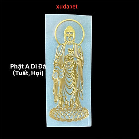 Miếng Dán Phật A Di Đà Cho Tuổi Tuất, Hợi, kích thước: 8 x 3 cm, màu vàng - SP006163