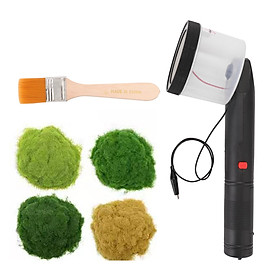 ABS Antiskid Handle Mini Static Grass Flocking Applicator with 4 Colors of Grasspowders for DIY Scenic Modelling Sand