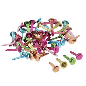 50/100 Pieces Colored  Head Brads Paper Craft Fasteners 8x10mm