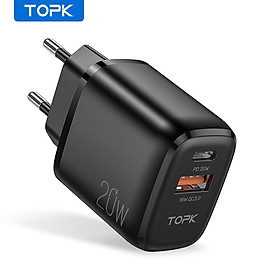 Mua Củ Sạc Nhanh TOPK B210P Mini 20W Bộ Sạc Cổng PD 2.0 USB EU/US Dành Cho Samsung AFC HUAWEI FCP HUAWEI SCP - Hàng chính hãng