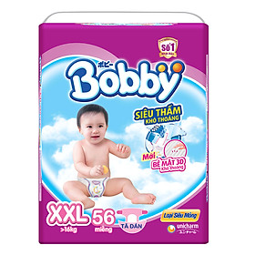 Tã Dán Bobby Siêu Mỏng Gói Cực Đại XXL56 (56 Miếng)
