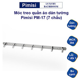 Mua Móc treo quần áo dán tường inox 304 phụ kiện nhà tắm Pimisi - kèm keo dán siêu chắc | Hàng chính hãng