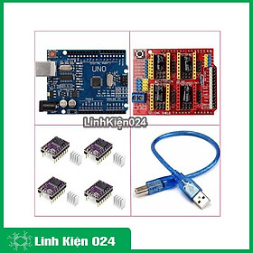 COMBO MÔ ĐUN UNOR3 + SHIEL ARDUINO UNO R3+ 4 MODULE DRV8825