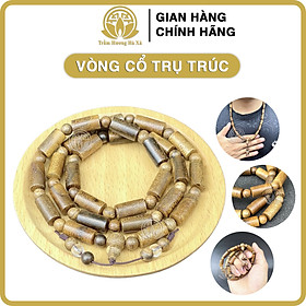 Hình ảnh Vòng đeo cổ dây chuyền chuỗi hạt trụ trúc phong thủy trầm hương HÀ XÁ 8li vòng đeo tay cặp đôi nam nữ may mắn tài lộc