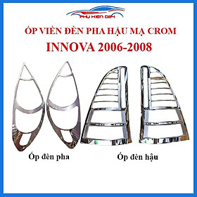 Ốp viền đèn pha hậu Innova 2006-2007-2008 mạ crom trang trí làm đẹp xe