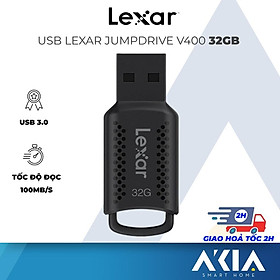 USB Lexar JumpDrive V400 64GB / 128GB, Chuẩn USB 3.0, Tốc độ đọc 100Mb/s - Hàng chính hãng - 32GB