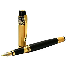 5-8pack New HERO 901 Medium Nib Fountain Pen Luxury Black & Gold Stainless