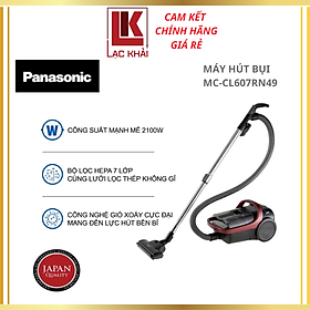 Máy Hút Bụi Dạng Hộp Panasonic MC-CL607RN49 - Công suất 2100W - Công nghệ gió xoáy cực đại - Bộ lọc HEPA lưới lọc hiện đại - Sán xuất tại Malaysia - Hàng chính hãng - Bảo hành 12 tháng chính hãng