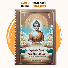 Sách - Tập sổ tô tranh Phật và các vị Bồ Tát loại cao cấp rõ nét Bìa Xám - Tặng kèm bút và ngòi tô tranh - Anan Books