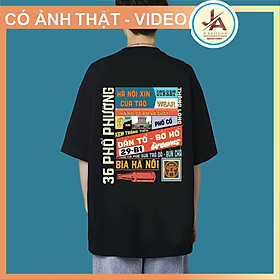 Áo Thun Tay Lỡ Hà Nội 36 phố phường Áo Phông Cotton HÀ NỘI XỊN Nam Nữ Unisex form rộng oversize JASHOP