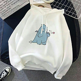 Áo nỉ hoodie nam nữ form rộng hàn quốc, chất nỉ mềm mịn không bai xù, in hình khủng long béo dễ thương