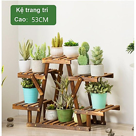 Kệ để chậu hoa cây cảnh gỗ thông trang trí để trong nhà ngoài trời sân vườn ban công phong cách Bắc Âu