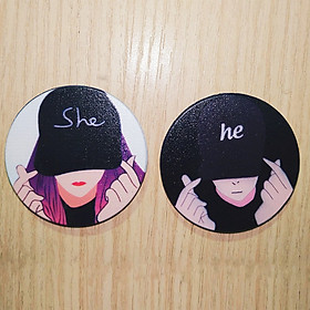 Combo 2 Popsocket He Love - She Love Cute dễ thương - Hàng chính hãng