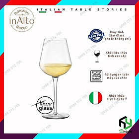 Ly uống rượu vang đỏ, vang trắng cao cấp thủy tinh, wine glass Inalto 380ml - Bormioli Rocco