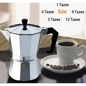 EuroQuality Ấm pha cà phê moka express cappuccino Aluminum Nhôm cao cấp (1-3 ly)