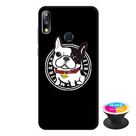 Ốp lưng điện thoại Asus Zenfone Max Pro M2 hình Chó Pun Dễ Thương tặng kèm giá đỡ điện thoại iCase xinh xắn - Hàng chính hãng