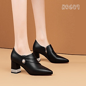 Boots thời trang nữ da vân gót trụ ROSATA RO609 - 5p - HÀNG VIỆT NAM - BKSTORE
