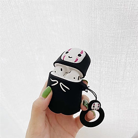 Mua Ốp Case Silicon Chống Sốc Cho Airpods 1/ 2 Hình Vô Diện_Tặng Kèm Móc khóa Mèo Con Ngồi Hộp