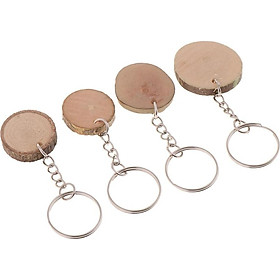 pack of natural wooden charms pendants rustic key chain key ring